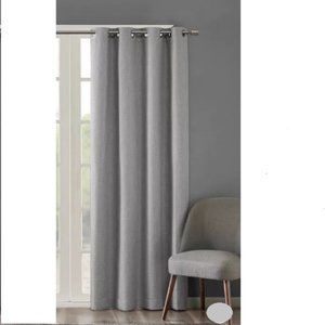 Sunsmart Printed Heathered Blackout Grommet Top Curtain Panel